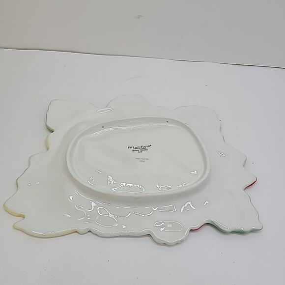 Fitz And Floyd Bunny Blooms Canape Plate 2002 Vintage 10 " X 8" With Box Easter - Picture 4 of 6